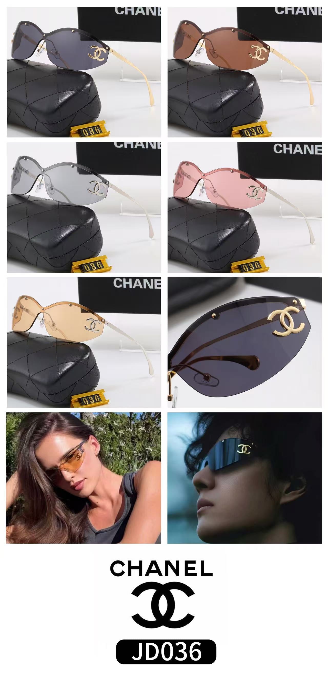 Y2K Rimless Shield Wrap Sunglasses, Retro UV400 Polarized Fashion Shades 036