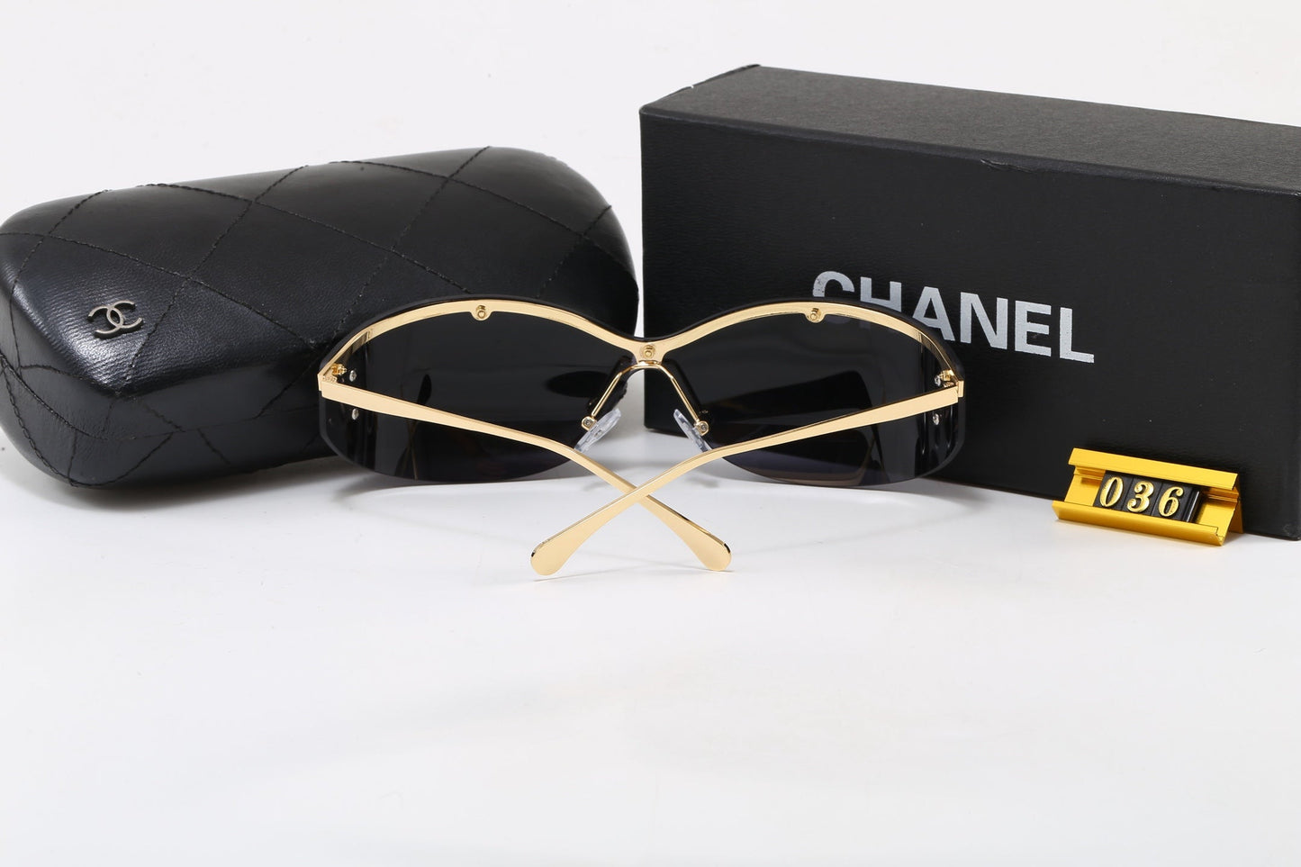 Y2K Rimless Shield Wrap Sunglasses, Retro UV400 Polarized Fashion Shades 036