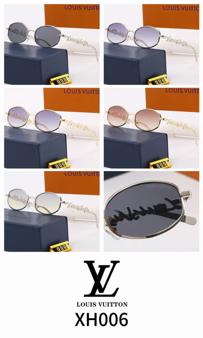 Vintage Oval Metal Frame Sunglasses, Retro UV400 Polarized Fashion Shades 006