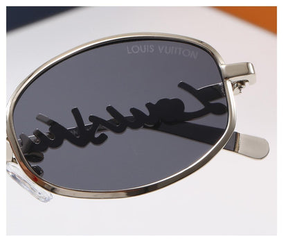 Vintage Oval Metal Frame Sunglasses, Retro UV400 Polarized Fashion Shades 006