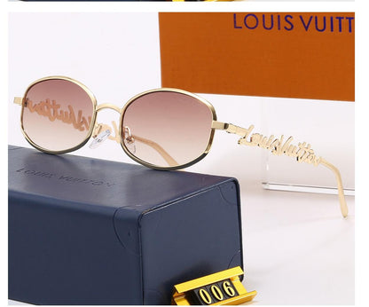 Vintage Oval Metal Frame Sunglasses, Retro UV400 Polarized Fashion Shades 006