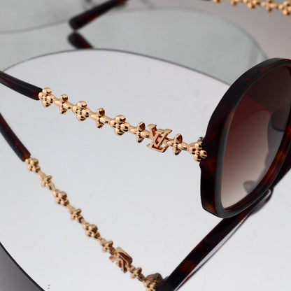 Alloy Metal Polygon Logo Sunglasses 4142