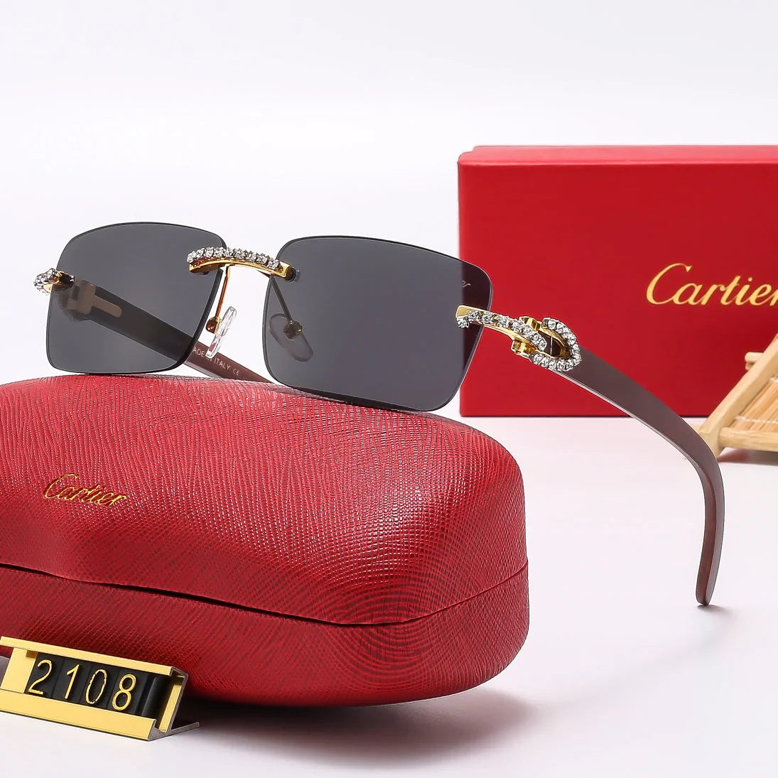 6 Colors Diamond Frameless Sunglasses 2107