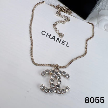 Fashion Crystal Logo Earrings and Necklace