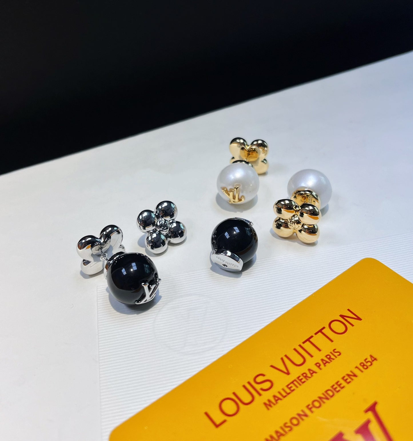 Asymmetrical Flower Pearl Earrings