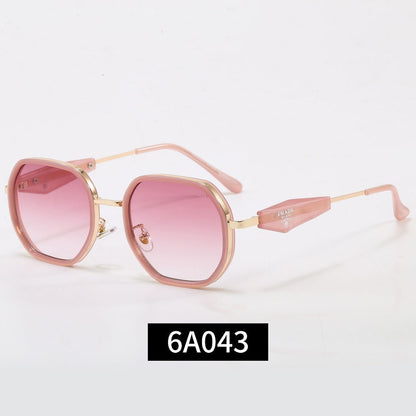 Geometric Metal Frame Sunglasses, Triangle Detail UV400 Polarized Fashion Shades 6A043