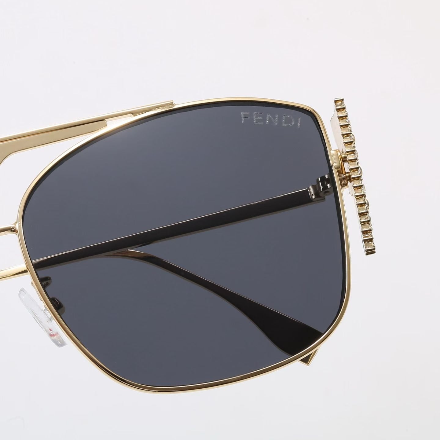 7 Color Rhinestone Double Bridge Square Sunglasses