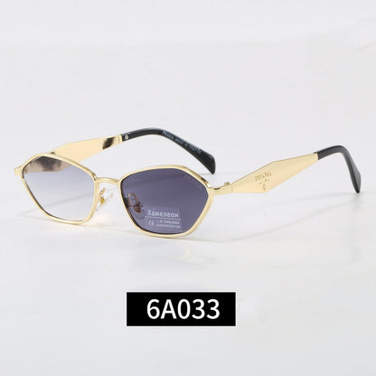 Irregular Metal Frame Sunglasses, Tortoise Temple UV400 Polarized Fashion Shades 6A003