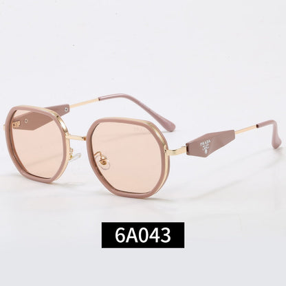 Geometric Metal Frame Sunglasses, Triangle Detail UV400 Polarized Fashion Shades 6A043
